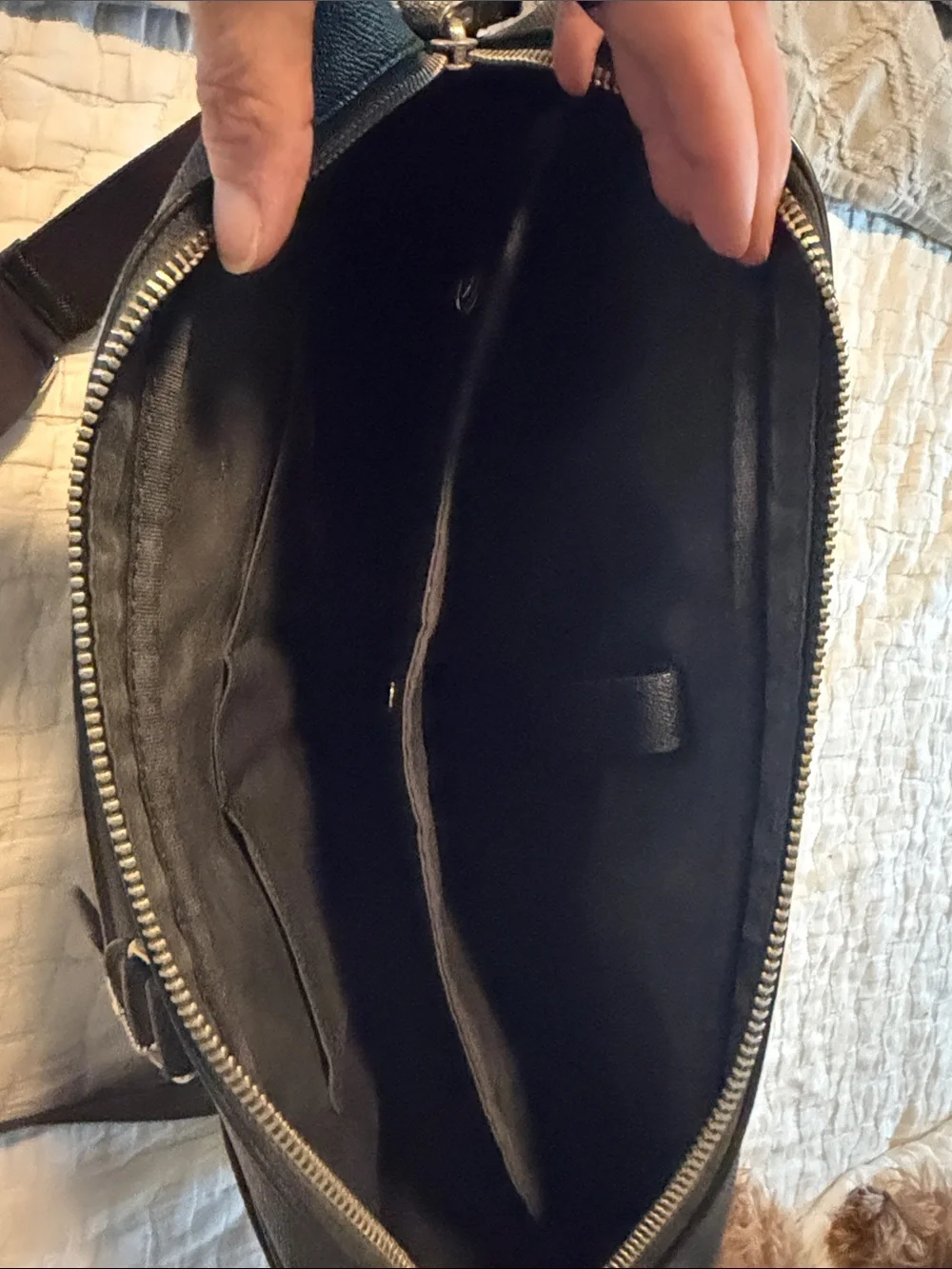 Coach Black Leather Laptop Briefcase with Top Handles